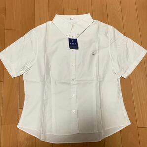 未使用 ELLE エル ECOLE 半袖 ボタンダウンシャツ サイズ13 胸囲88 ワンポイント 刺繍 ホワイト 白 シャツ メンズ 紳士 トップスの画像2