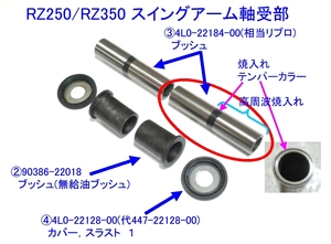 ●4L0-22184-00 ブッシュ(インナー/ハーフ) ☆1/ 純正新品 スイングアーム RZ250/RZ350/スイングアームピポット部カラー