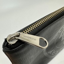 BURBERRY バーバリー チェック LDN ロゴ ポーチ クラッチバッグ PVC ブラック メンズ【中古】_画像8