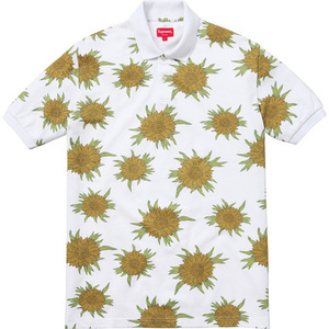 希少★新品本物【白★Mサイズ】★Sunflower Polo サンフラワーポロ 正規店購入 激レアモデル シュプリーム 限定 入手困難 Supreme 2015S/S