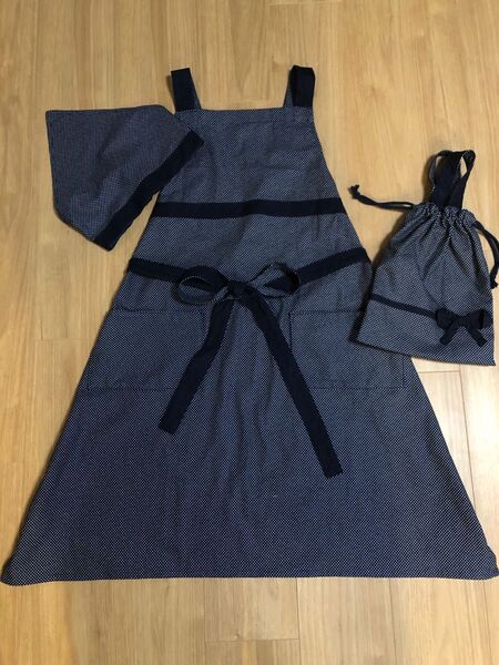 エプロン 3点セット ハンドメイド 小学生 高学年