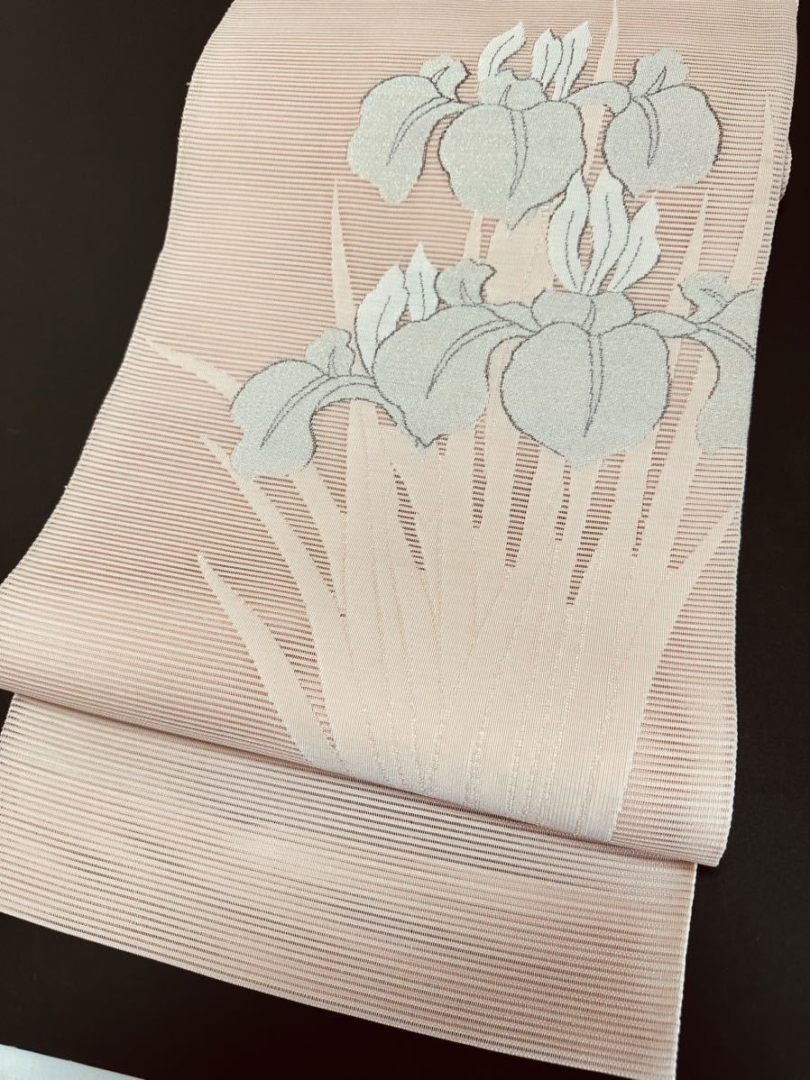 日舞家所蔵品☆【銘品新品】夏帯 西陣老舗機元「岡本織物謹製」33万