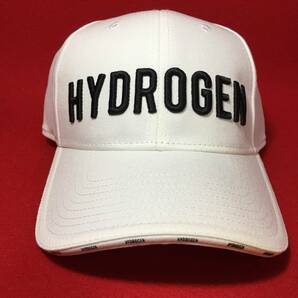 新品 HYDROGEN ハイドロゲン 帽子 白X黒 ホワイト WHITE 刺繍 ICON CAP ネーム ロゴ キャップ 野球 ゴルフ スポーツ ライン 珍品 正規品の画像1