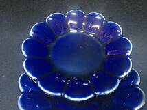 10個 新品 客 花平皿 小皿 平皿 花柄 12葉 丸形 瑠璃色 藍色 ベロ藍 ブルー 青色 小型 取り皿 手塩皿 焼き物 陶器 食器 レンジ 食洗器 可能_画像6