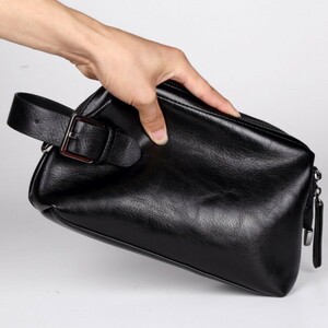  clutch back second bag men's bulrush . clasp fastener . on a grand scale opening and closing high capacity storage handle 3 -step. length adjustment PU leather 21