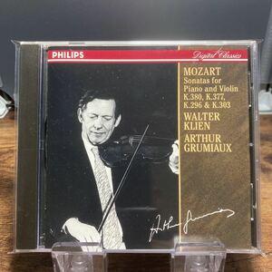 ☆中古CD☆ モーツァルト：ヴァイオリン・ソナタ第36、33、24、27番　グリュミオー　PHILPS