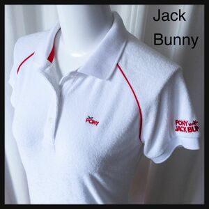 Jack Bunny!!　ジャックバニー　半袖 ポロシャツ　タオル地　刺繍　ゴルフウェア　爽やか