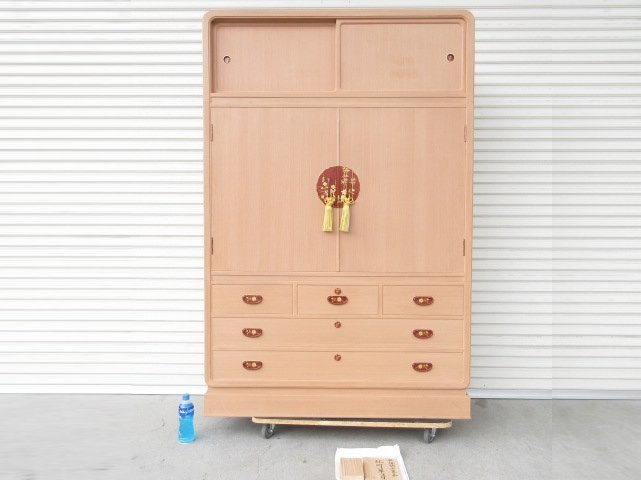 D535□伝統工芸士中田静夫作/ 紀州箪笥桐箪笥【引取限定】現状渡し/ 未