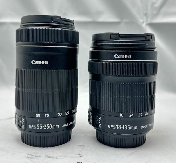 【2本セット】Canon EF-S 18-135mm f3.5-5.6 STM + 55-250mm f4-5.6 IS STM