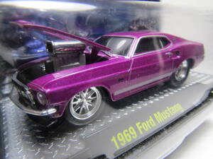 FORD MUSTANG 1/64 フォード マスタング M2 machines 1969 Ground Pounders スーパーチャージャー 深リム大径ホィール アダルトモデル USA