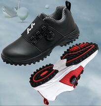 ゴルフシューズ メンズ 運動靴 ウォーキングシューズ 超軽量 履きやすい アウトドア ダイヤル式 防水 防滑 耐磨 絶賛 黒 24.5cm~27.5cm_画像10