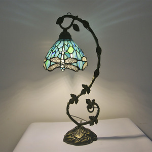 Art hand Auction Crafts Traditional techniques Tiffany lamp Hanging type Dragonfly Stained glass lamp Stained glass Lamp Handmade LED compatible Resin Glass, illumination, Table lamp, Desk lamp