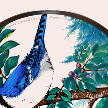 二匹のブルージェイ ヴィンテージ ステンドグラス トロント カナダ アオカケス 鳥 グラスマスターズ ティファニー スタジオ 美術館 絵画_画像6