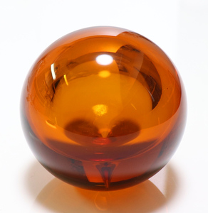 バカラ (BACCARAT) 激レア 高級 シリウスボウル 琥珀色 水晶玉 クリスタルガラス製 アンバー ペーパーウェイト オレンジ 超希少 球体 丸