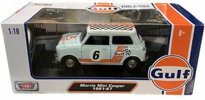 MOTORMAX Morris Mini Cooper 　モーリスミニクーパー　L-Blue/Orange　GULF ガルフカラー　1961-67 1/18 ミニカー