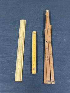 古い定規まとめてセット 大工道具 木製 昭和レトロ オブジェ 折りたたみ定規 職人道具 DIY 30cm 竹製