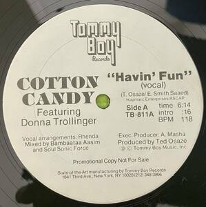 HIPHOP soul disco record ヒップホップ　ソウル　レコード　Cotton Candy Havin' Fun(12) 1981 promo