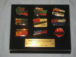 1998年　F1ワールドチャンピオンシップ　ピンバッジ9個SET　