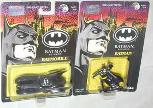 当時物 Ertl 1/64 バットモービル & バットマン メタル製 フィギュア Batman Returns リターンズ Batmobile アーテル