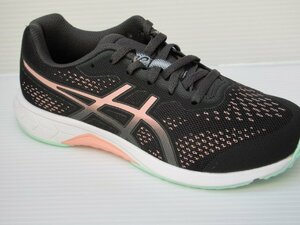 即決 24.0 asics ヒモ式 アシックス レーザービーム RH 1154A144 002 黒/ピンク 子供 キッズ 女の子 スニーカー 通学 上履き