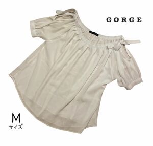 GORGE 肩あきオフショルシフォンブラウス M