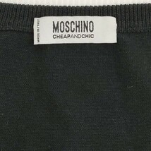【イタリア製】MOSCHINO / モスキーノ レディース キャミトップ ノースリーブ ブラック S-Mサイズ相当 シルク混合 かわいい I-2311_画像4