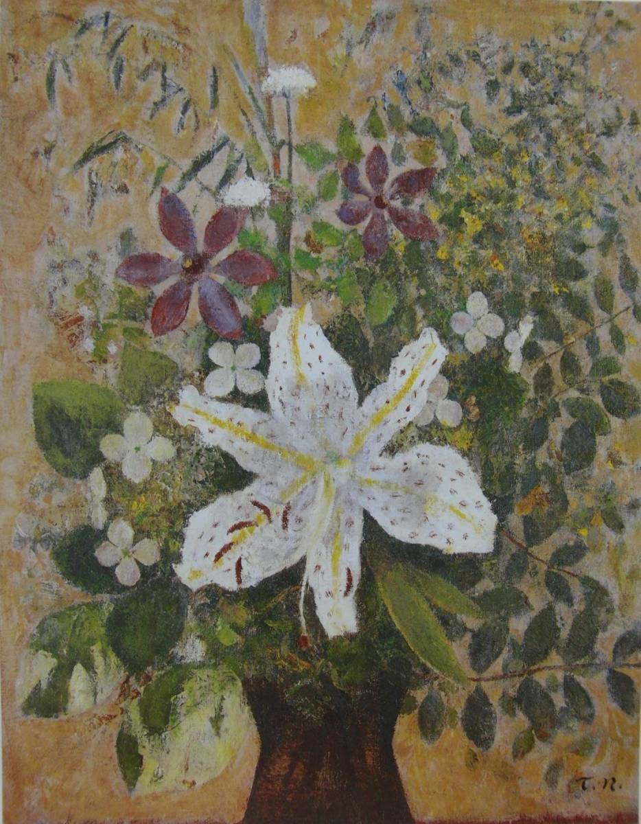 Yasushi Nakatani, Wildflowers, Carefully Selected, Rare art books and framed paintings, New high-quality frame included, In good condition, free shipping, Painting, Oil painting, Nature, Landscape painting