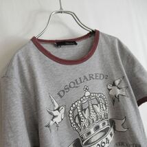 DSQUARED2 ショートスリーブ リンガー Tシャツ 半袖 カットソー Mサイズ レディース イタリア製 半袖Tシャツ 高品質 ディースクエアード_画像3