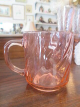 貴重！アルコロック　France フランス製　マグカップ　Arcoroc ヴィンテージ食器　　ピンク色　アンティーク 2/シャビーシック雑貨_画像4