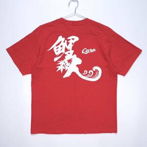 【送料無料】広島東洋カープ/鯉人Tシャツ/紅葉/波/半袖/レッド/Lサイズ