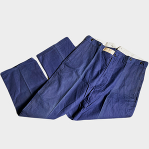 紙タグ付NOS! 40's フレンチ PTT インディゴ メティス パンツ FRENCH INDIGO METIS PANTS LINEN リネン デッドストック DEAD レア LA POSTEの画像1