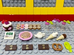 ☆カフェ☆ レゴ　ミニフィグ用小物　大量　パフェ　お菓子　　ケーキ　スイーツ　など　( LEGO 食べ物 シティ フレンズ　B32113