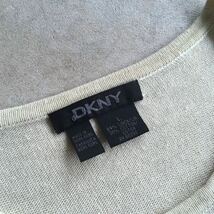 【DKNY】ダナキャランニューヨーク リネン混 サマーニットカットソー/グリーン リネンニット レア ヴィンテージ 80s90s_画像3