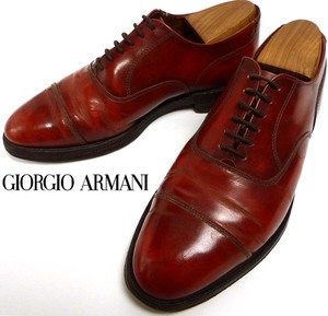 【訳あり】英国製 GIORGIO ARMANI / ジョルジオアルマーニ ストレートチップシューズ　UK51/2EE (24cm相当)(メンズ)【中古】7i-1-013