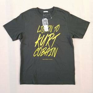 魅惑のバンドT特集! 新品『GU(ジーユー) × KURT COBAIN(カート・コバーン)』グラフィックTシャツ(半袖) ダークグレー M／ニルヴァーナ