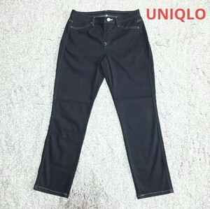 UNIQLO ユニクロ ウルトラストレッチクロップドレギンスパンツ Mサイズ デニム風ブラック系色