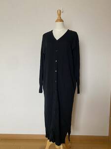  beautiful goods *zucca Zucca rom and rear (before and after) OK 2WAY knitted dress cardigan long cardigan * cotton 100%* black * cotton knitted 