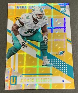 2017 Panini Unparalleled Jermon Bushrod Small Hyperlaid /199 No.11 RC Rookie Dolphins NFL ブッシュロッド　ルーキー　199枚限定