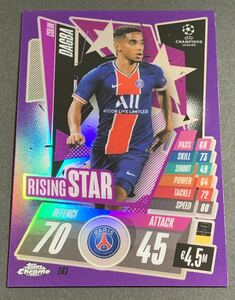 2020-21 Topps Chrome Match Attax Colin Dagba /299 Purple Refractor 161 PSG コラン・ダグバ 299枚限定　リフラクター