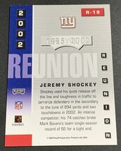 2003 Playoff Prestige Jeremy Shockey /2002 R-19 Giants NFL ジェレミー・ショッキー　2002枚限定　シリアル　ジャイアンツ_画像2