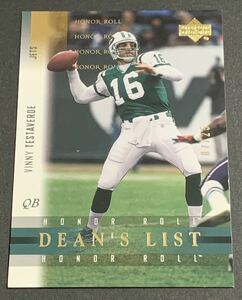 2002 Upper Deck Dean’s List Vinny Testaverde /25 DLQ-9 Jets NFL ビニー・テスタバーディ 25枚限定　シリアル　ジェッツ