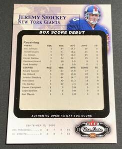 2002 Fleer Authentic Opening Day Box Score Jeremy Shockey /2002 13of15 RC Rookie Giants NFL ジェレミー・ショッキー　ルーキー