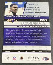 2002 Pacific Ron Johnson /65 131 RC Rookie Ravens NFL ロン・ジョンソン　ルーキー　65枚限定　シリアル　レイブンズ_画像2