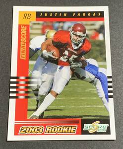 2003 Score Justin Fargas /11 285 RC Rookie Raiders NFL ジャスティン・ファーガス　11枚限定　レイダース