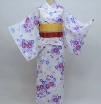 浴衣 単品 仕立て上がり 女性用 香乃逢 綿100％ 適合身長155-168cm 花柄 撫子 萩 椿 牡丹 古典柄 新品 （株）安田屋 NO25511_画像1