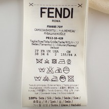 FENDI フェンディ FS6685 7DY シルクフリルカラープリーツブラウス アイボリー 38 トップス シルク レディース 中古_画像5