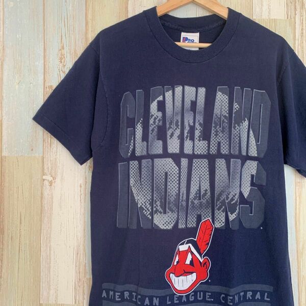 PRO PLAYER　MLB　CLEVELAND INDIANS　T-shirts　ビッグプリント　クリーブランド インディアンズ