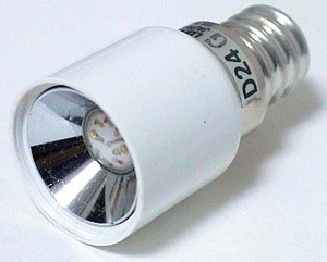 8 chip LED lamp LD0808D24R red 24V E12