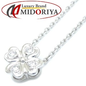  Mikimoto MIKIMOTO clover motif necklace diamond 0.08ct K18WG white gold / 199644[ used ]