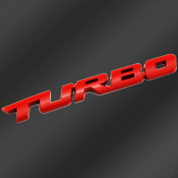 ◆TURBOレッドメタリックデザイン◆ エンブレムステッカー 両面テープデザイン 簡単取付 自動車 アクセサリー エレガント 上品